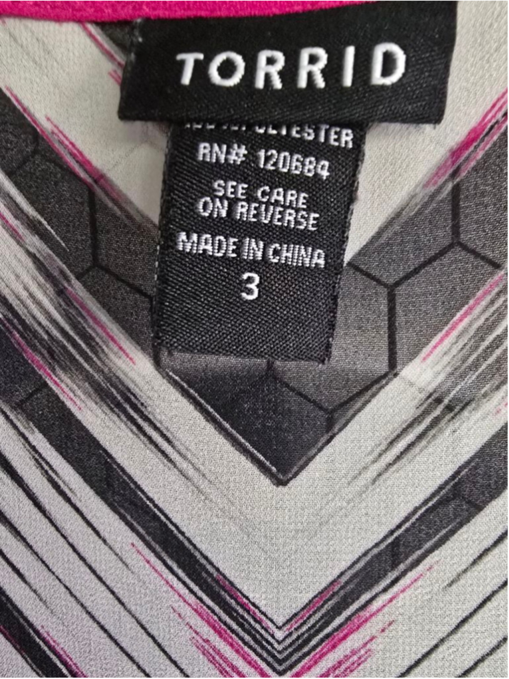 Women's Torrid Plus Size 3X Black Pink Chevron Tank Top - Picture 5 of 5